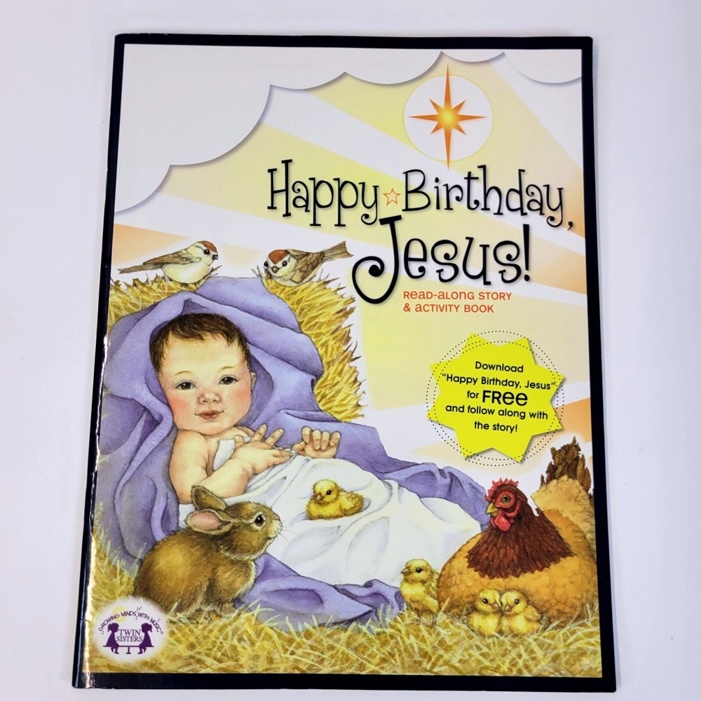 Happy Birthday Jesus Read-Along Activity Book Childrens Twin Sisters